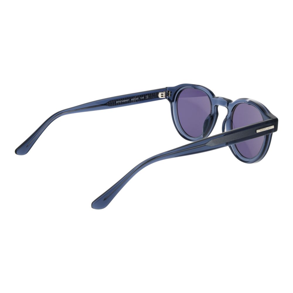Sunglasses by Replay for unisex in plastic and gray featuring an opulent full-rim panto frame design with a sophisticated gray coloured frame finish and high-performance category-3-dark-tint lens.