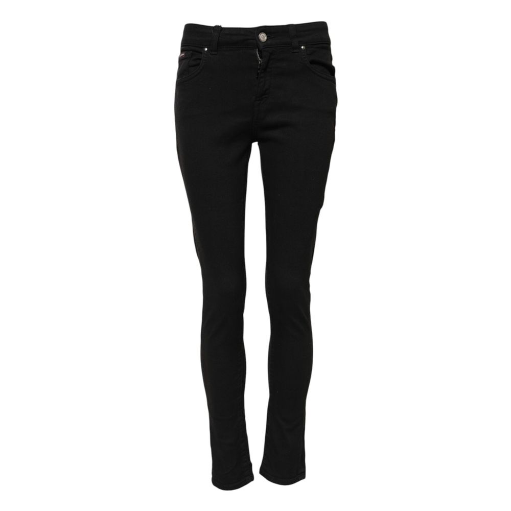 Jeans by Dolce & Gabbana for women in stretch denim cotton black features an refined tailoring silhouette, showcasing a premium skinny & regular-fit with a and long cut for a refined tailoring look.