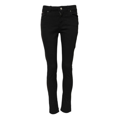 Jeans by Dolce & Gabbana for women in stretch denim cotton black features an refined tailoring silhouette, showcasing a premium skinny & regular-fit with a and long cut for a refined tailoring look.