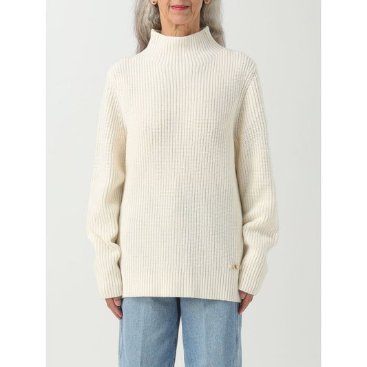 Sweatshirt by Michael Kors for women in merino wool bicolour presents a smart casual silhouette, featuring a smart casual mock neckline and long-sleeve for a sophisticated look.