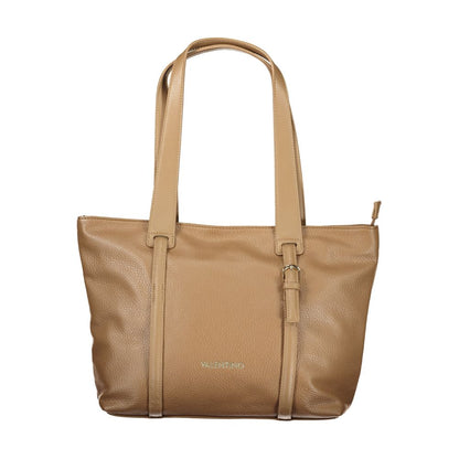 Shoulder Handbag by Mario Valentino for women in polyurethane brown presents a ornamental silhouette, showcasing a secure zipper, ample internal-pockets, and versatile shoulder-strap & handle for a ornamental finish.