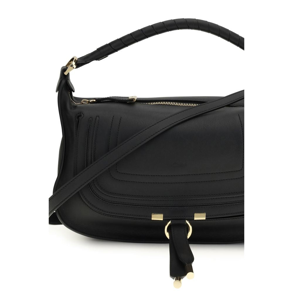Mini Crossbody Flap Shoulder Bag by Chloé for women in bos taurus calf leather black presents a versatile silhouette, showcasing a secure flap & zipper and versatile external-pockets with versatile crossbody-strap, shoulder-strap, adjustable-strap & handle for a sophisticated look.