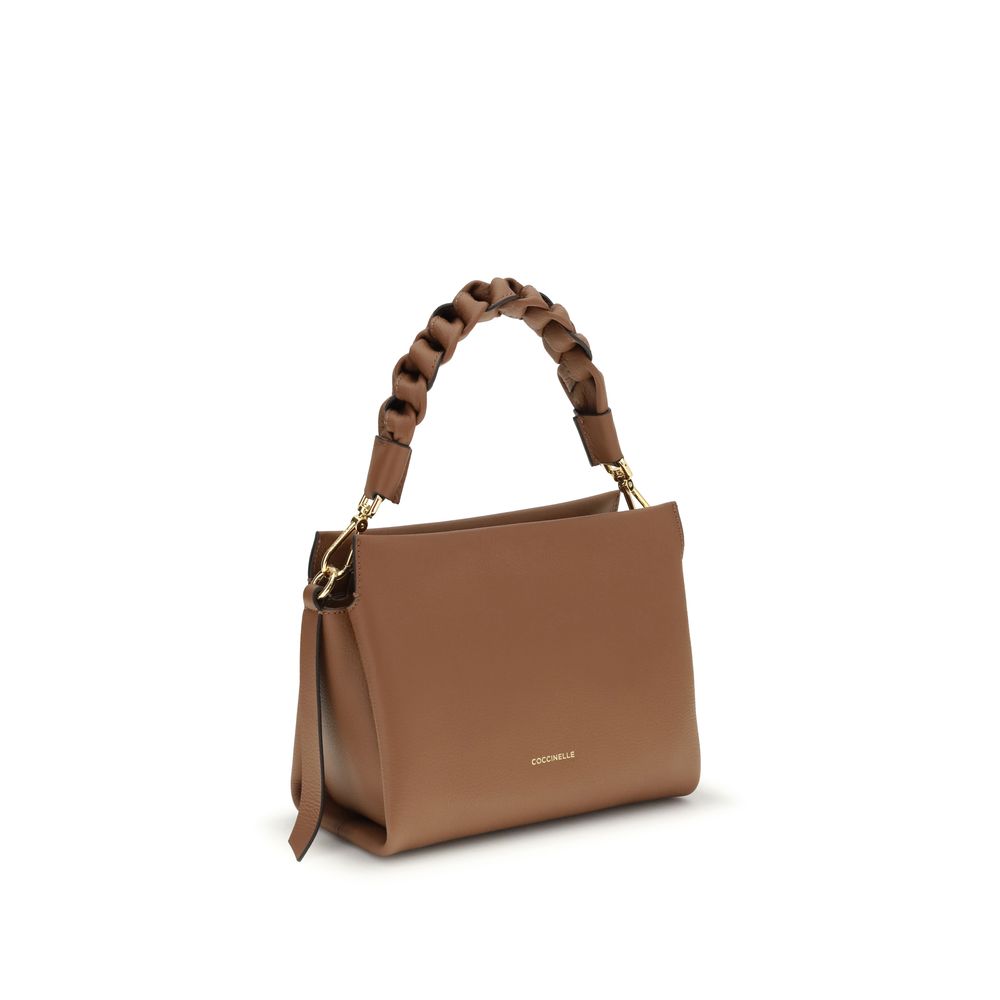 Crossbody Handbag by Coccinelle for women in bos taurus calf leather beige, signature & monogram features a signature silhouette, showcasing a secure zipper and signature with versatile crossbody-strap, shoulder-strap, handle & adjustable-strap for a sophisticated look.