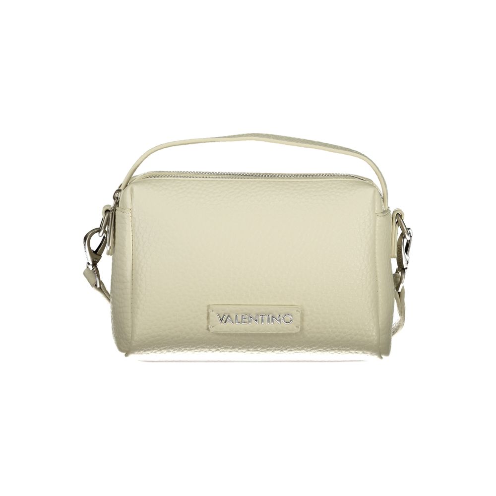 Shoulder Handbag by Mario Valentino for women in polyurethane brown & white features a signature silhouette, showcasing a secure zipper and signature internal-pockets with versatile shoulder-strap, handle, adjustable-strap & detachable-strap for a sophisticated look.