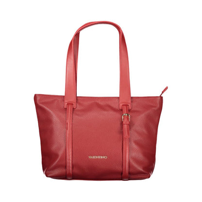 Shoulder Handbag by Mario Valentino for women in polyurethane red features an refined silhouette, showcasing a secure zipper, ample internal-pockets, and versatile shoulder-strap & handle for a sophisticated refined aesthetic.