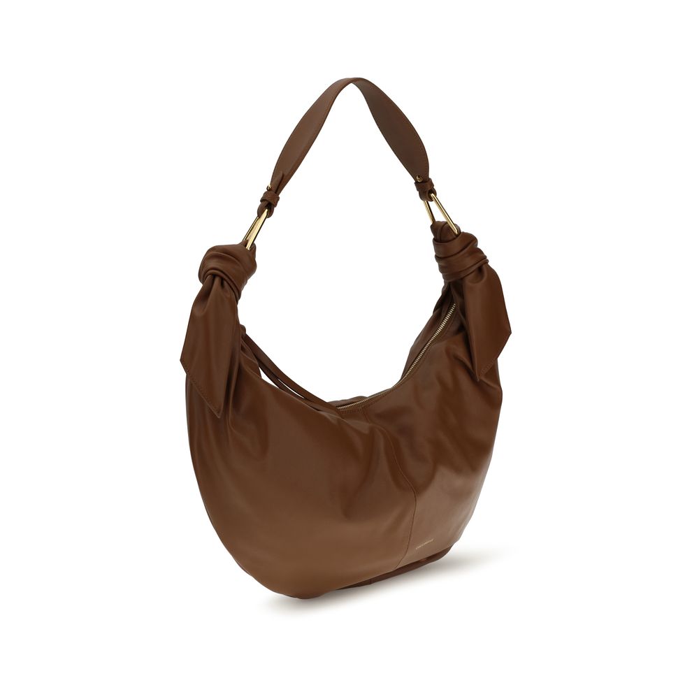 Shoulder Bag by Coccinelle for women in bos taurus calf leather brown & gold presents a versatile silhouette, showcasing a secure zipper and versatile with versatile shoulder-strap & handle for a sophisticated look.