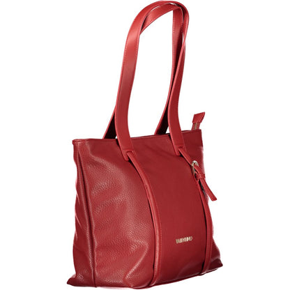 Shoulder Handbag by Mario Valentino for women in polyurethane red features a refined silhouette, showcasing a secure zipper, organized internal-pockets, and versatile shoulder-strap & handle for a refined finish.