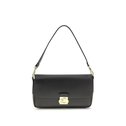 Coccinelle C Me Bos Taurus Calf Grained Leather Medium Shoulder Bag - Black Gold