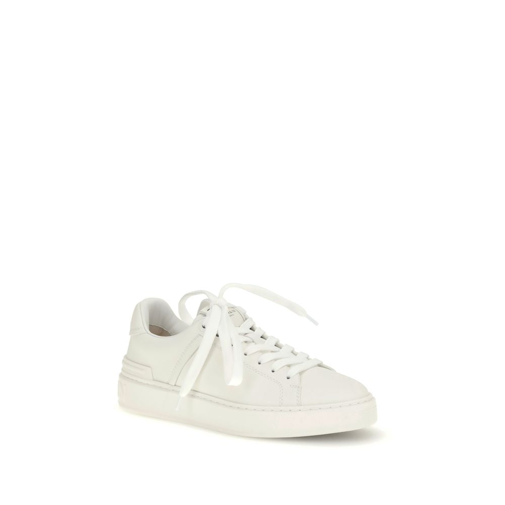 Balmain Women's Low Top Bos Taurus Calf Leather Sneakers - White