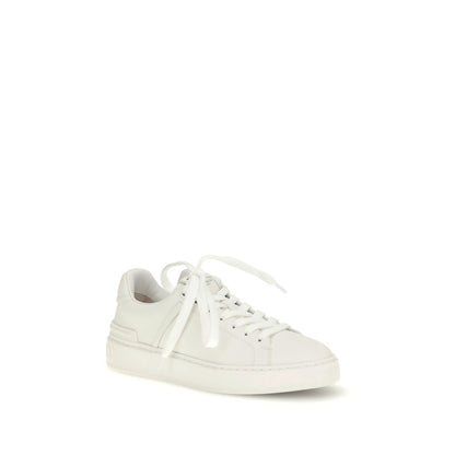 Balmain Women's Low Top Bos Taurus Calf Leather Sneakers - White