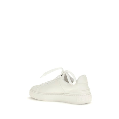 Balmain Women's Low Top Bos Taurus Calf Leather Sneakers - White