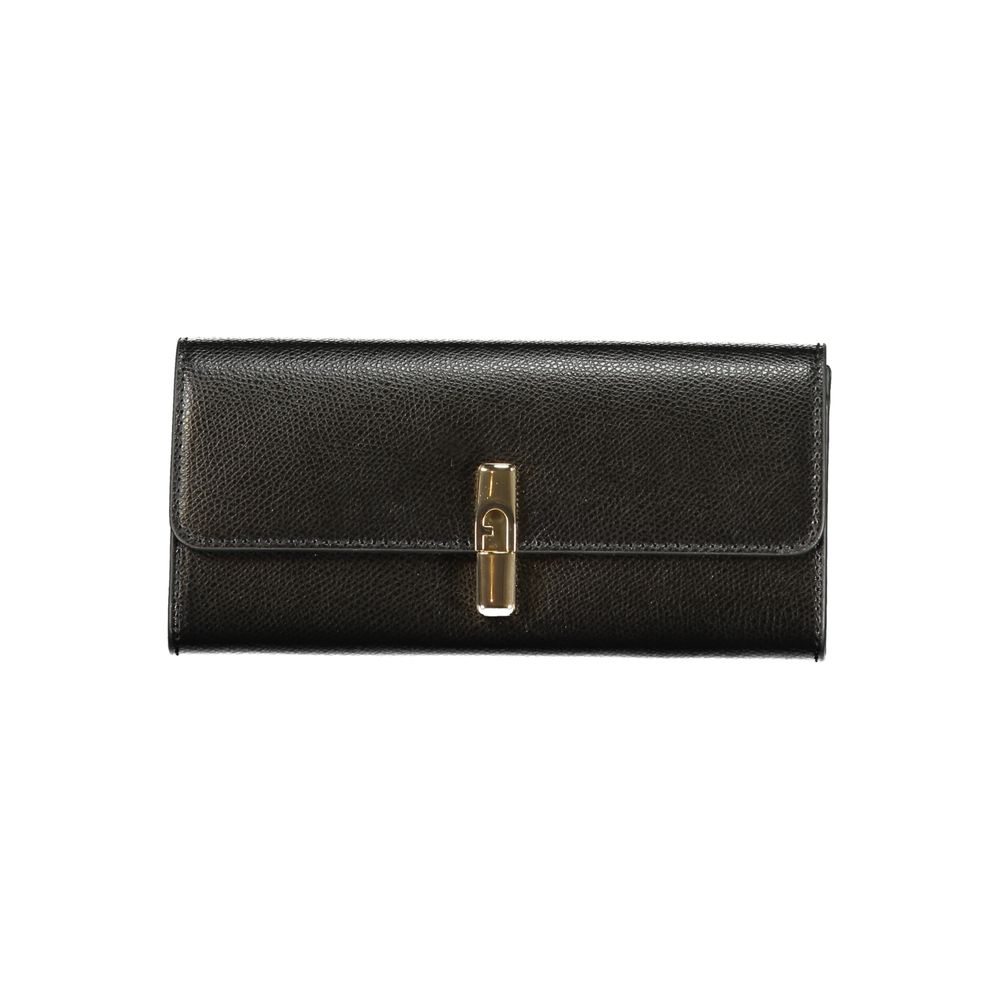 Furla Continental Iride Leather Cardholder Wallet - Black Signature