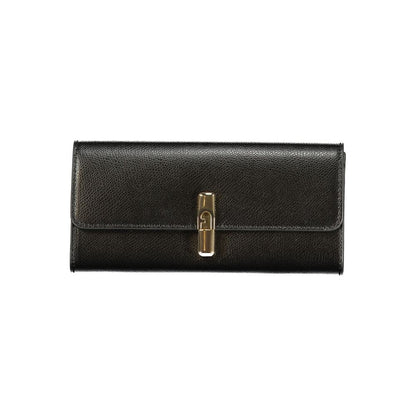 Furla Continental Iride Leather Cardholder Wallet - Black Signature