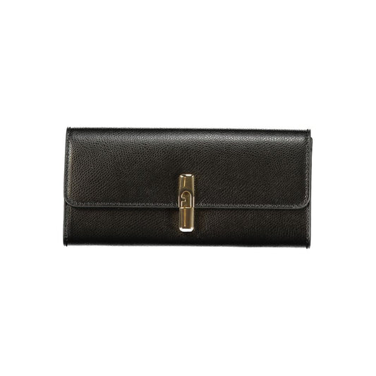Furla Continental Iride Leather Cardholder Wallet - Black Signature