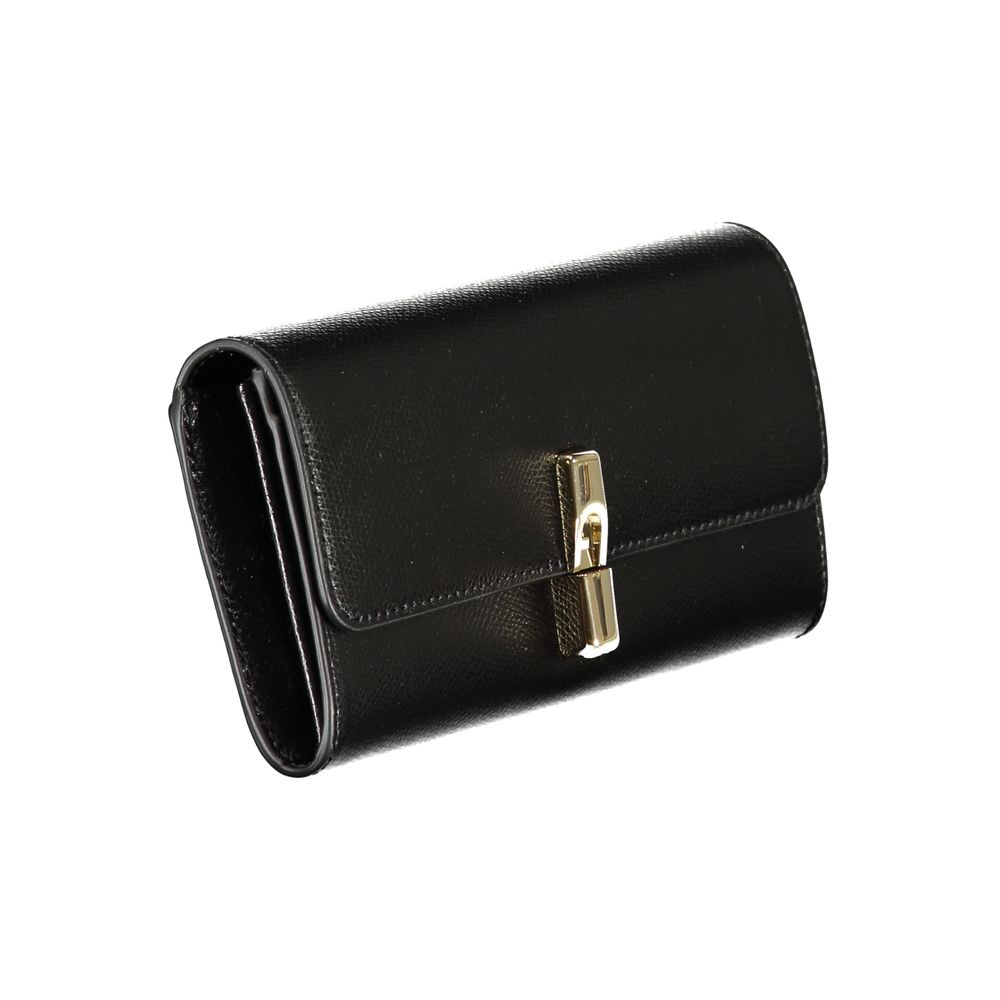 Furla Continental Iride Leather Cardholder Wallet - Black Signature