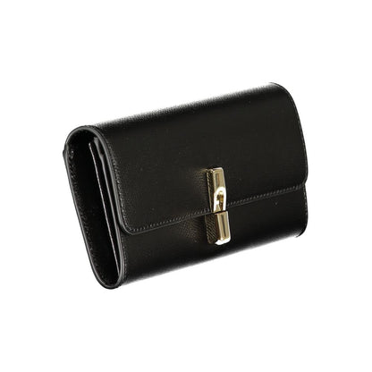 Furla Continental Iride Leather Cardholder Wallet - Black Signature