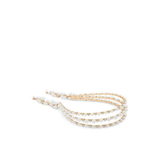 Headband by ALDO for women in polyester blue features a ornamental silhouette, artfully capturing the essence of the ornamental Zinc Alloy Brass Acrylic & Glass Headband design for a sophisticated look.