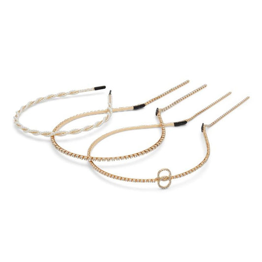 This Headband by ALDO for women in nylon & suede gold presents a ornate silhouette from the Polyester Acrylic Headband collection, showcasing a ornate finish for a truly ornate aesthetic.
