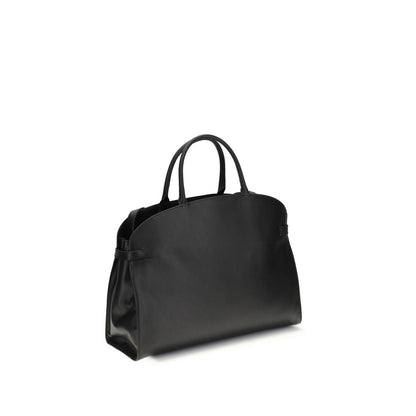Large Handbag by Coccinelle for women in bos taurus calf leather black & gold features an refined silhouette, showcasing a secure magnetic & buckle, ample , and versatile shoulder-strap, adjustable-strap & belt-strap for a sophisticated refined aesthetic.