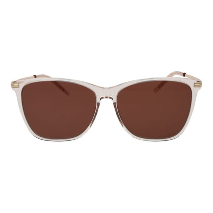 Sunglasses by Replay for women in plastic beige features an lustrous full-rim square frame design with beige coloured frame detailing and non-polarized category-3-dark-tint lens for a lustrous aesthetic.