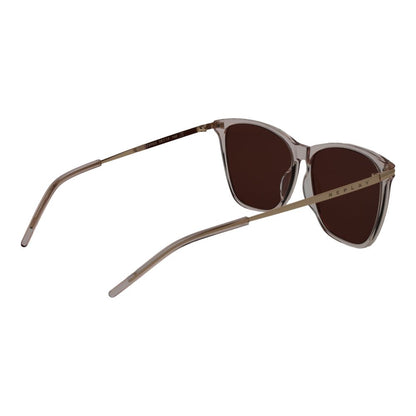 Sunglasses by Replay for women in plastic beige features a sumptuous silhouette, showcasing a sumptuous full-rim square frame design in beige coloured frame with high-performance non-polarized category-3-dark-tint lens.