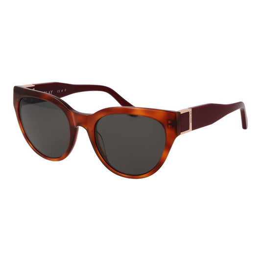 This Sunglasses by Replay for women in plastic brown presents a sumptuous silhouette, showcasing a sumptuous full-rim cat-eye frame design in brown coloured frame and high-performance non-polarized category-3-dark-tint lens.