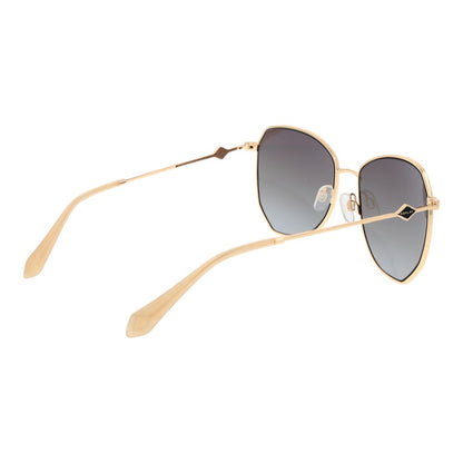 Sunglasses by Replay for women in metal and gold featuring an opulent butterfly full-rim frame design with a sophisticated gold coloured frame finish and high-performance gradient category-2-medium-tint lens.