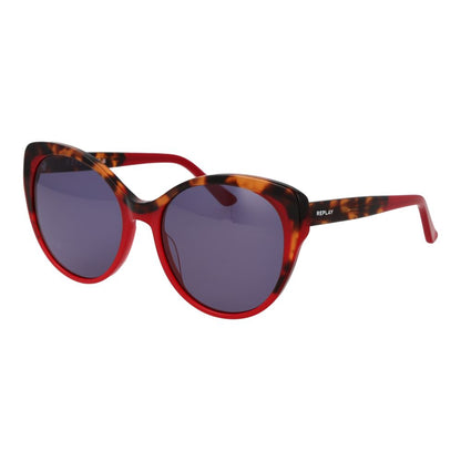 This Sunglasses by Replay for women in plastic multicolor presents a sumptuous silhouette, showcasing a sumptuous butterfly full-rim frame design in red coloured frame and high-performance non-polarized category-3-dark-tint lens.