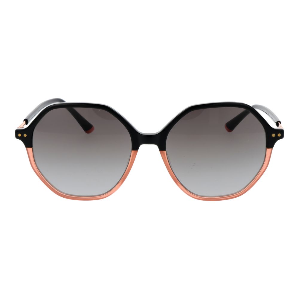 Sunglasses by Replay for women in plastic black features a sumptuous silhouette, showcasing a sumptuous full-rim panto frame design in black coloured frame with high-performance gradient category-2-medium-tint lens.