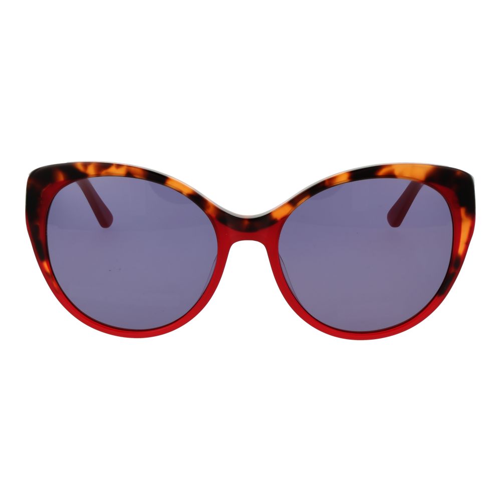 Sunglasses by Replay for women in plastic and multicolor presents a sumptuous silhouette, featuring red coloured frame and butterfly full-rim frame design with non-polarized category-3-dark-tint lens for a sumptuous look.