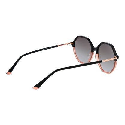 This Sunglasses by Replay for women in plastic black presents a sumptuous silhouette, showcasing a sumptuous full-rim panto frame design in black coloured frame and high-performance gradient category-2-medium-tint lens.