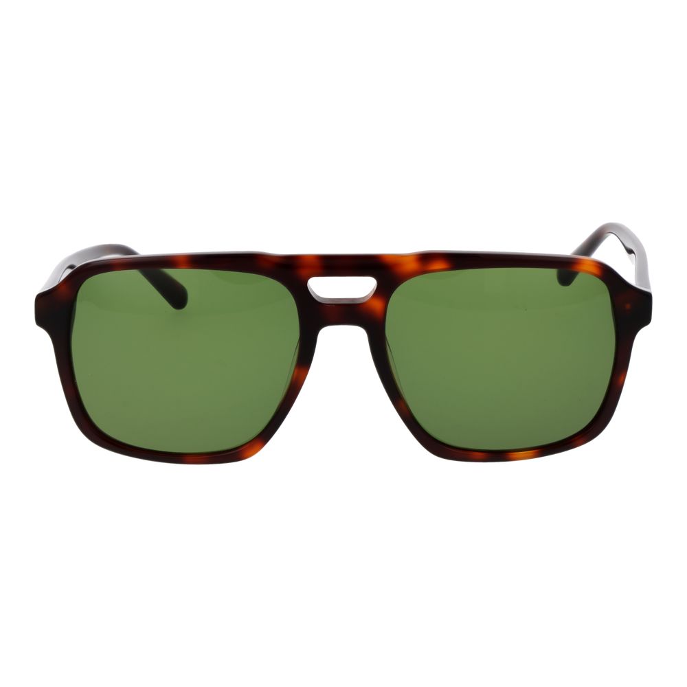 Replay Rectangle Non-Polarized Dark-Tint Plastic Sunglasses - Brown