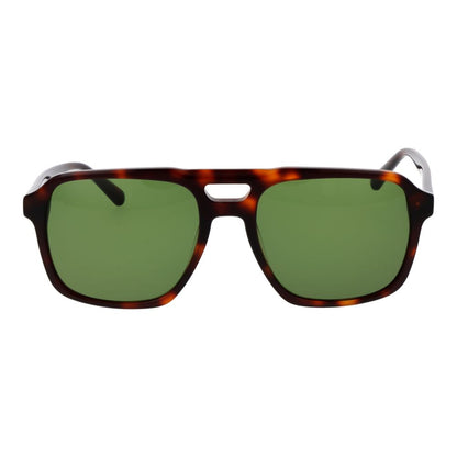 Replay Rectangle Non-Polarized Dark-Tint Plastic Sunglasses - Brown