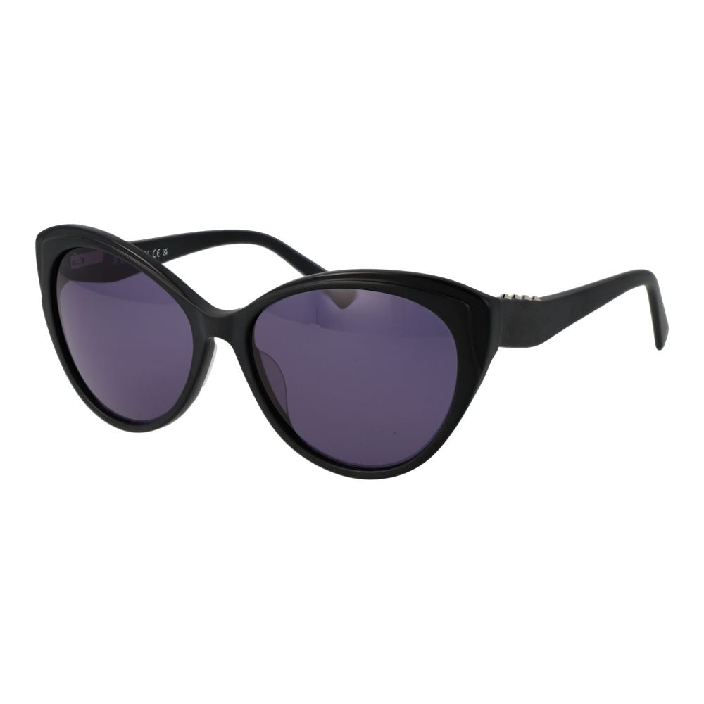 Sunglasses by Replay for women in plastic and black presents a sumptuous silhouette, featuring black coloured frame and full-rim cat-eye frame design with non-polarized category-3-dark-tint lens for a sumptuous look.
