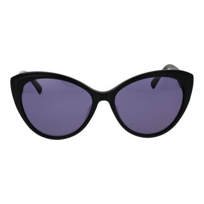 Sunglasses by Replay for women in plastic black showcases a ethereal silhouette, featuring black coloured frame full-rim cat-eye frame design with non-polarized category-3-dark-tint lens for a ethereal finish.