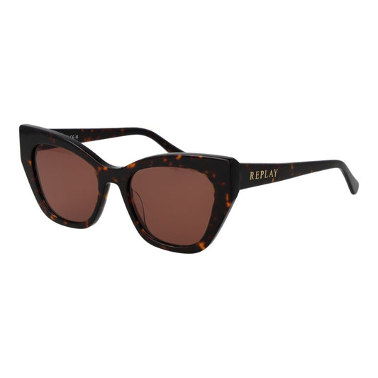 Replay Cat-Eye Non-Polarized Dark-Tint Plastic Sunglasses - Brown