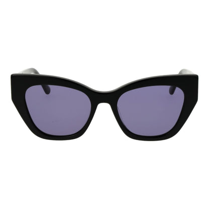 This Sunglasses by Replay for women in plastic black presents a sumptuous silhouette, showcasing a sumptuous full-rim cat-eye frame design in black coloured frame and high-performance non-polarized category-3-dark-tint lens.