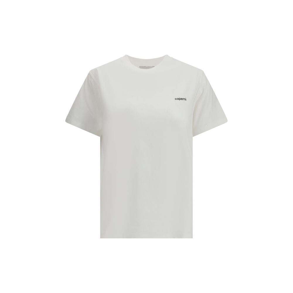T-Shirt by Coperni for women in cotton white showcases a chic silhouette, artfully detailed with a chic crew neckline and short-sleeve for a chic finish.
