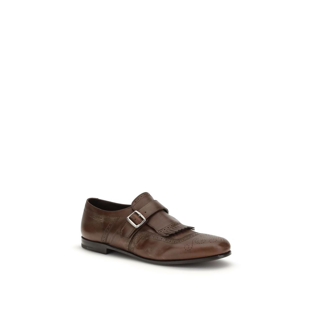 Loafer Slip-On Shoes by Church's for men in suede calf leather & wool brown & houndstooth features an ergonomic silhouette, perfectly showcasing Men's Suede Calf Leather & Wool Loafer Slip-On Shoes with its distinct and elegant .
