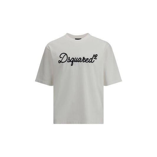 T-Shirt by Dsquared² for men in cotton white showcases a unassuming silhouette, artfully detailed with a refined and unassuming for a sophisticated, contemporary look.