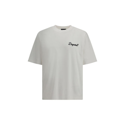 Activewear T-Shirt by Dsquared² for men in cotton white & signature features an ergonomic design with , highlighting a ergonomic length and ergonomic for a high-performance look.