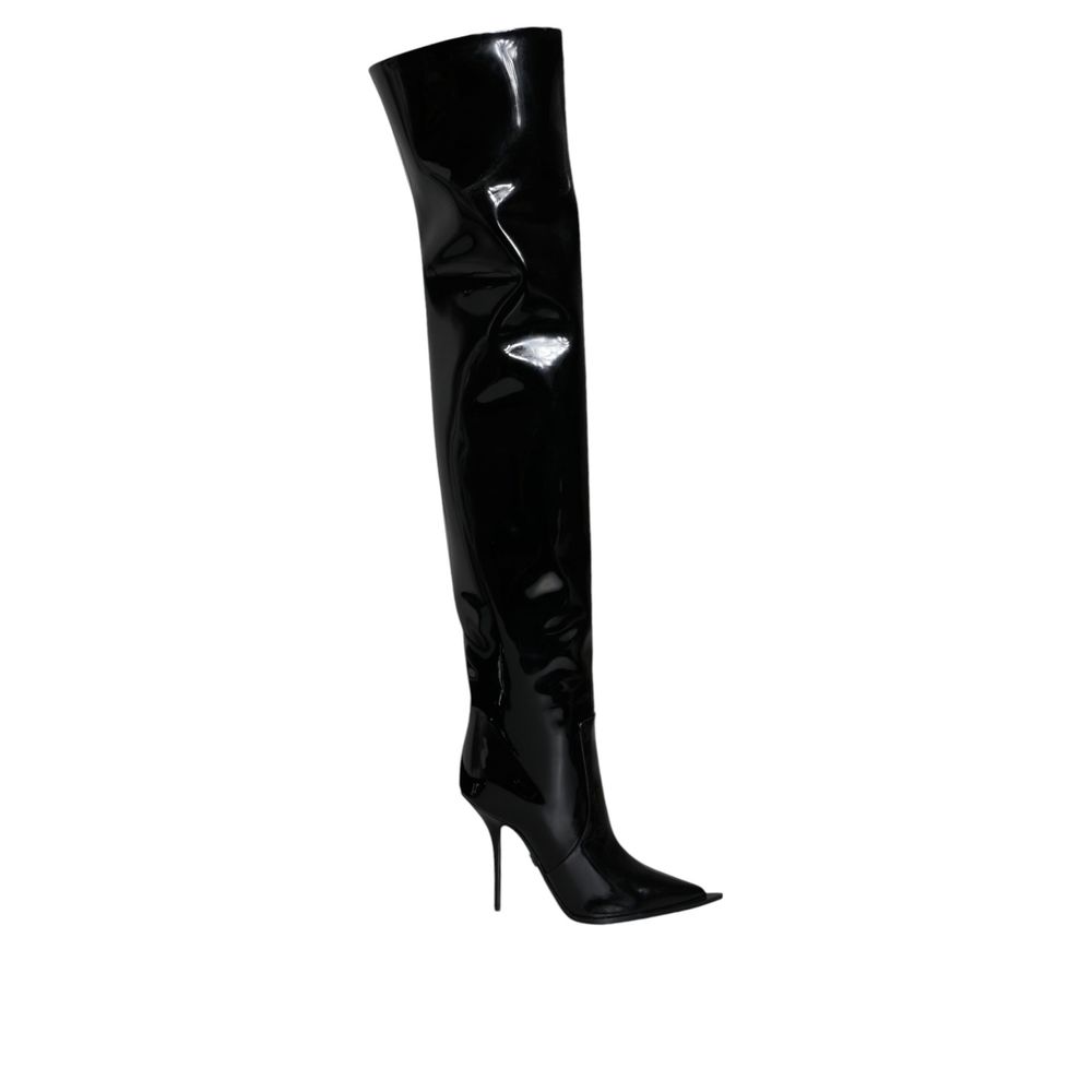 High Knee-High Over-The-Knee Boots by Dolce & Gabbana for women in calf leather & poly cotton black features an enchanting design from the Women's Calf Leather & Poly Cotton High Knee-High Over-The-Knee Boots collection, highlighting a enchanting and for a refined look.