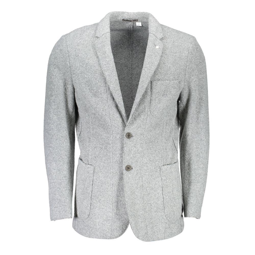 Blazer by Gant for men in polyamide polyester & wool gray features an crisp silhouette with sophisticated and a crisp for a truly crisp finish.