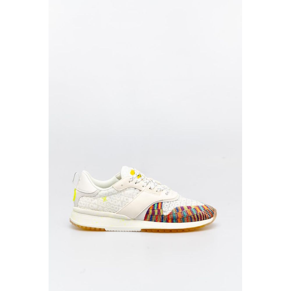 Athletic Sneakers by Scotch & Soda for men in textile bicolour, rainbow & white features an stately silhouette, showcasing the signature athletic style of the Men's Athletic Textile Sneakers collection with a truly stately finish.