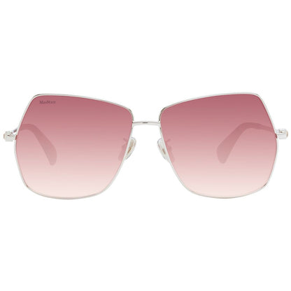 This Sunglasses by Max Mara for women in metal silver presents a sumptuous silhouette, showcasing a sumptuous full-rim square frame design in silver coloured frame and high-performance gradient category-3-dark-tint lens.