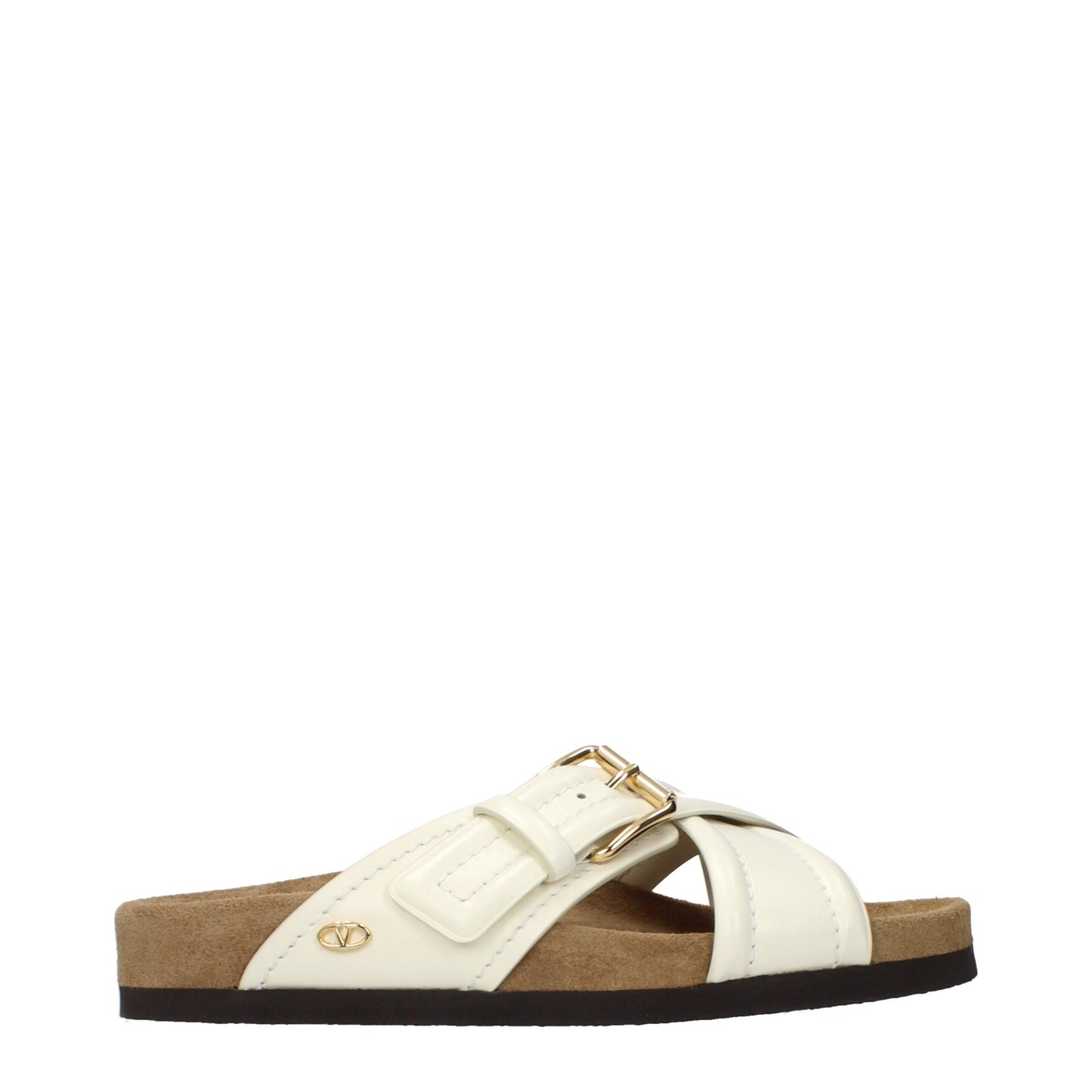 Clogs Slippers by Valentino Garavani for women in leather and beige presents a sculptural silhouette as Women's Leather Clogs Slippers, featuring a sculptural and a sculptural for refined comfort.