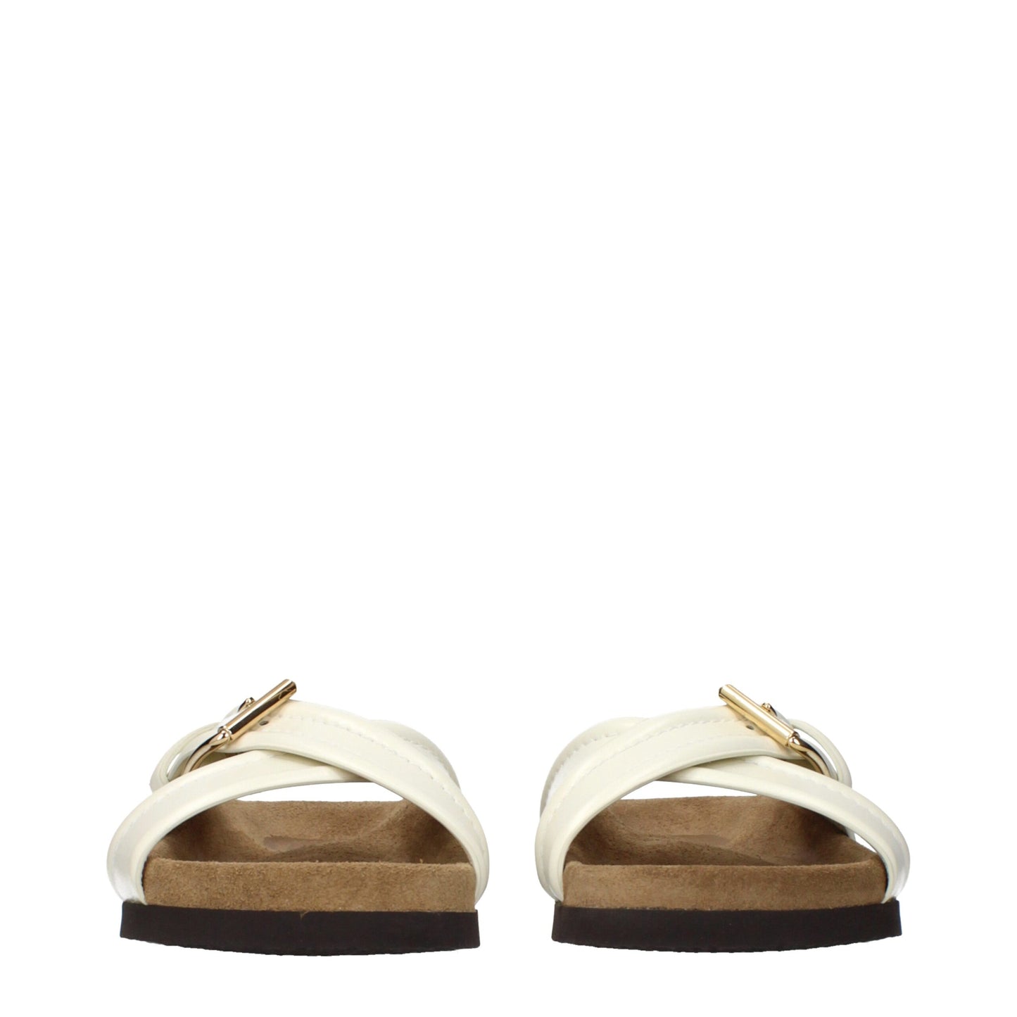 Clogs Slippers by Valentino Garavani for women in leather beige presents a sumptuous silhouette, perfectly capturing the sumptuous essence of Women's Leather Clogs Slippers with its signature and .