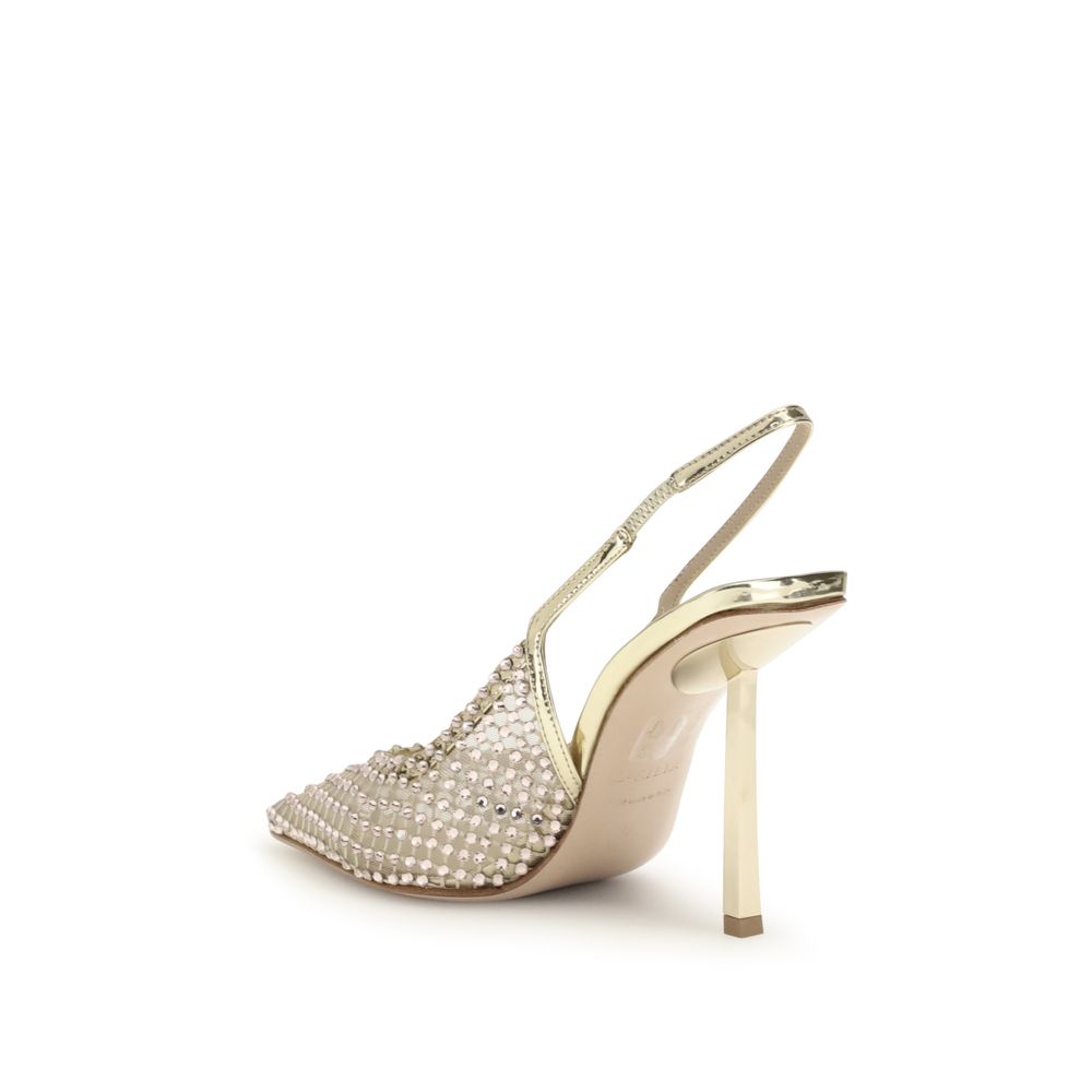 Platform Stiletto Pumps Heels by LE SILLA for women in nylon satin & bos taurus calf leather natural & silver features a effortless chic silhouette, showcasing the Play Women's Nylon Satin & Bos Taurus Calf Leather Platform Stiletto Pumps Heels design with a effortless chic stiletto platform and for a effortless chic finish.