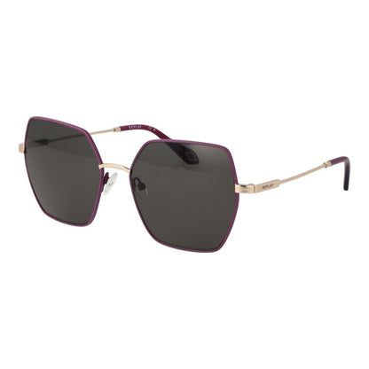 This Sunglasses by Replay for women in multicolor presents a sumptuous silhouette, showcasing a sumptuous rectangle full-rim frame design in purple coloured frame and high-performance non-polarized category-3-dark-tint lens.