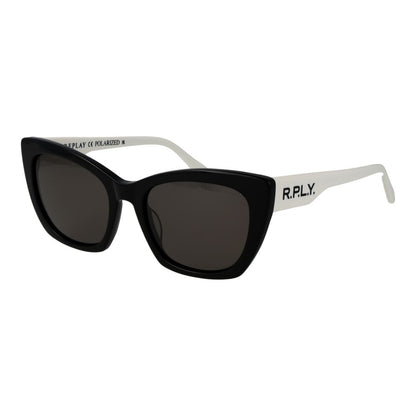 Sunglasses by Replay for women in metal and black presents a sumptuous silhouette, featuring black coloured frame and full-rim cat-eye frame design with non-polarized lens for a sumptuous look.
